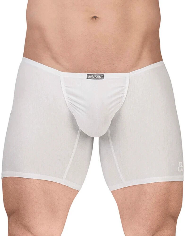 ErgoWear MidCut Cotton Long Boxer Briefs FEEL GR8 in White 1737 1242