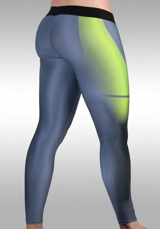 ErgoWear Sports Tight Leggings MAX SE Pants 3D Nose Shaped Pouch Grey/Green 1604 - SexyMenUnderwear.com