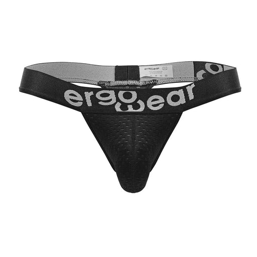 ErgoWear Thong MAX Flow 3D Pouch Micro - Perforated Men G - String Black 1687 - SexyMenUnderwear.com