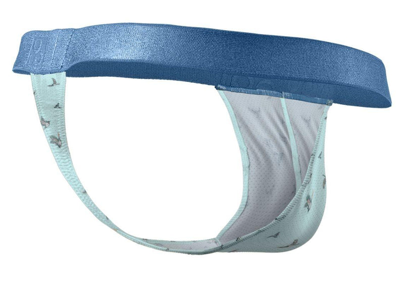ErgoWear Thong SLK SE G - String 3D - Pouch in Soft Blue Frost Birds 1776 1146