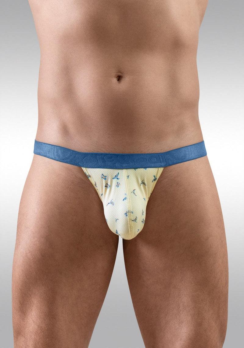 ErgoWear Thong SLK SE G - String 3D - Pouch in Soft Yellow Vanilla Birds 1768 1144
