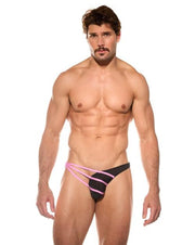 Gregg Homme Briefs SLINGSHOT With Detachable Clips Sheer Brief Black 200203 G591