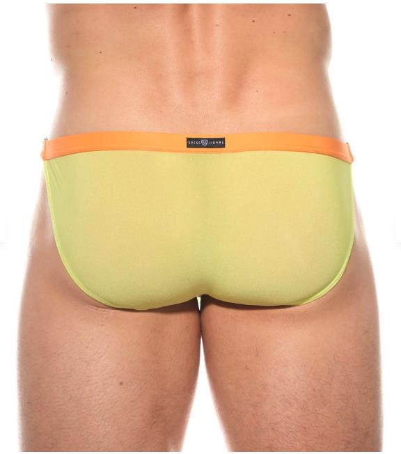 Gregg Homme Briefs SLINGSHOT With Detachable Clips Sheer Brief Yellow 200203 G594