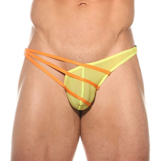 Gregg Homme Briefs SLINGSHOT With Detachable Clips Sheer Brief Yellow 200203 G592