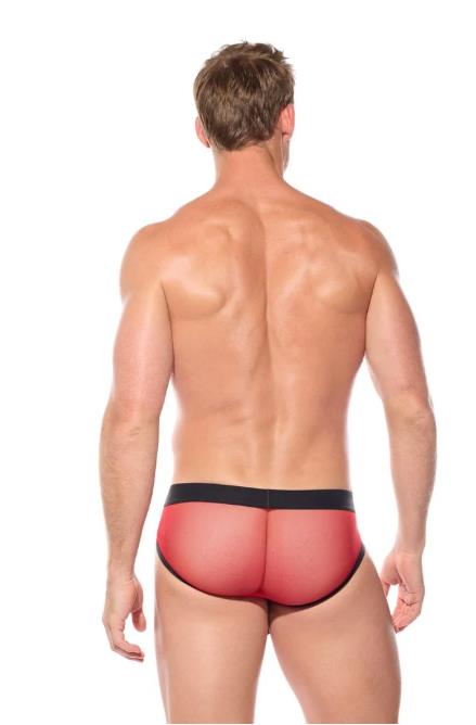 Gregg Homme Kilt Brief Combo Open Pouch KINKILT Soft Red Mesh Briefs 210503 GT43
