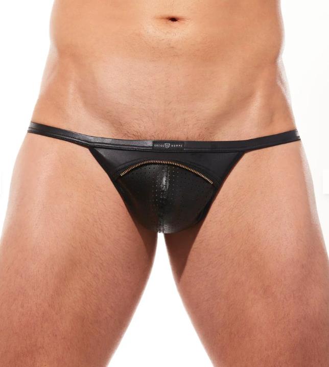 Gregg Homme Solid Gold String Faux Leather Black 190814 G522