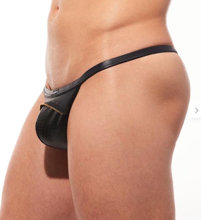 Gregg Homme Solid Gold String Faux Leather Black 190814 G521