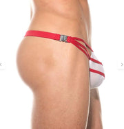 GREGG HOMME Thong Slingshot Detachable Clips Sheer Thongs White 200204 G462