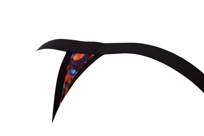 MEDIUM Gregg Homme Swimwear Thong Flamed Swim Tangas Paint Splatter 153204 142