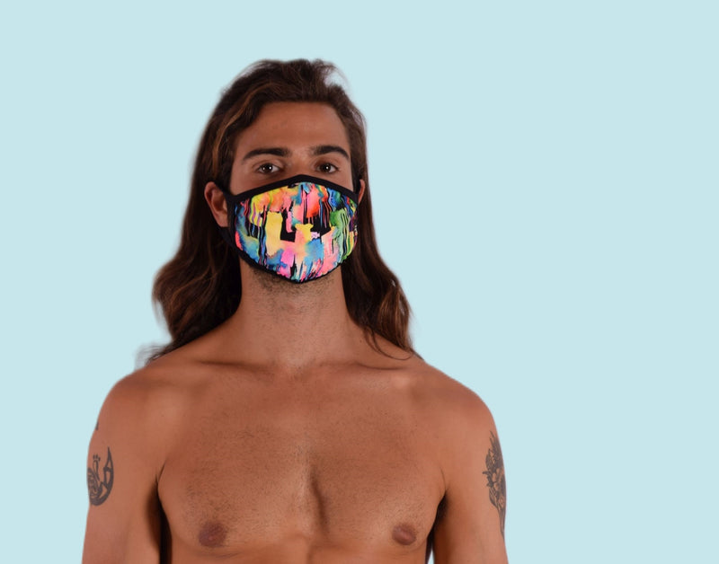 Marco Marco Mask Oil Slick Edition Paint Double Layer Face Mask White Cotton 1