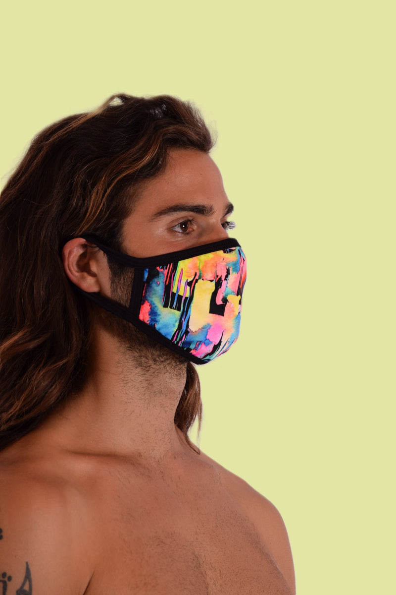 Marco Marco Mask Oil Slick Edition Paint Double Layer Face Mask White Cotton 1