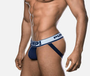 Jock PUMP! Navy Mesh Cup Blue Steel Jockstrap Elastic Waistband 15024 371