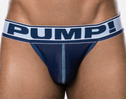 Jock PUMP! Navy Mesh Cup Blue Steel Jockstrap Elastic Waistband 15024 372
