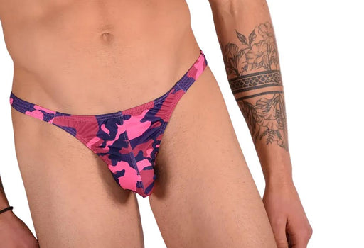 Large JJ MALIBU Pink Camouflage Printed Thong1