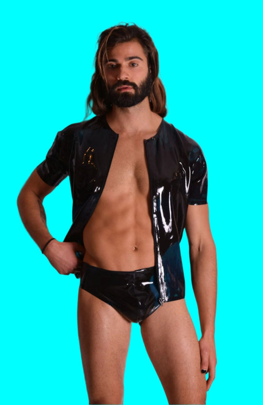 Large Jock POLYMORHE Latex Jockstrap Peacock Black UN - 82M 82