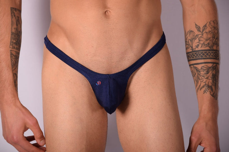 Large JOE SNYDER Polyamide Elastane Bulge Thong Navy BUL02 22
