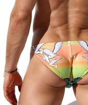 Large RUFSKIN Swim Briefs Paradis Faux Fly Branded Rivet Stretch Microfiber 583
