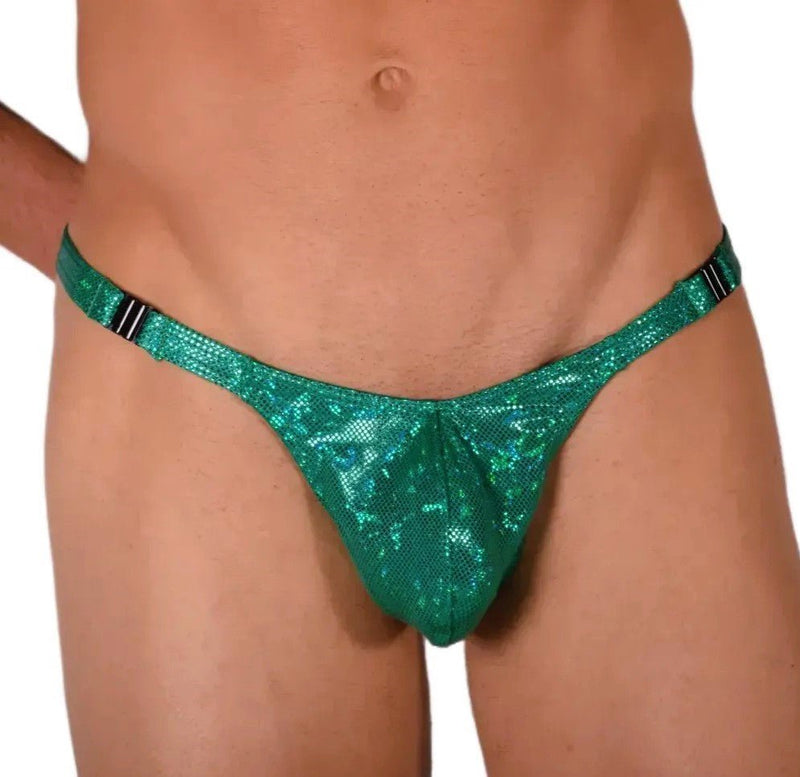 LARGE SMU Sensual Detachable Thong Glitter Green 33500 MX133