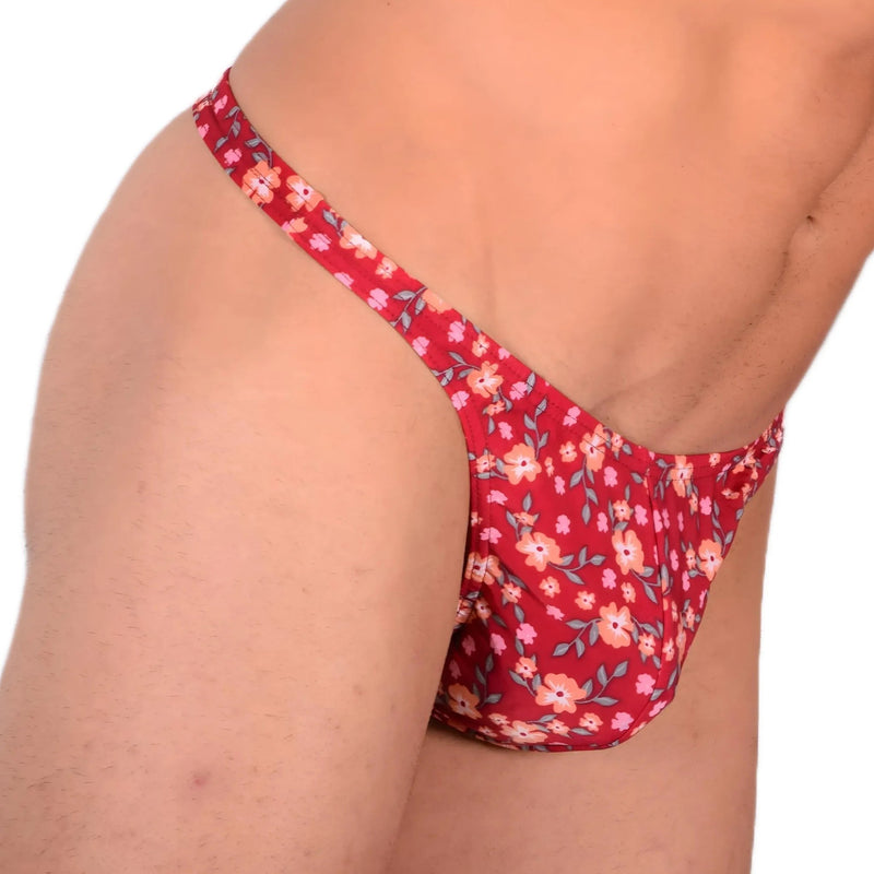 M SMU Sensual Thong Wine Floral 33590 MX131