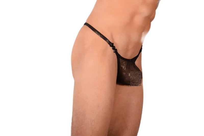 M SMU Sexy C - Thru Detachable Black Thong MX20 341317