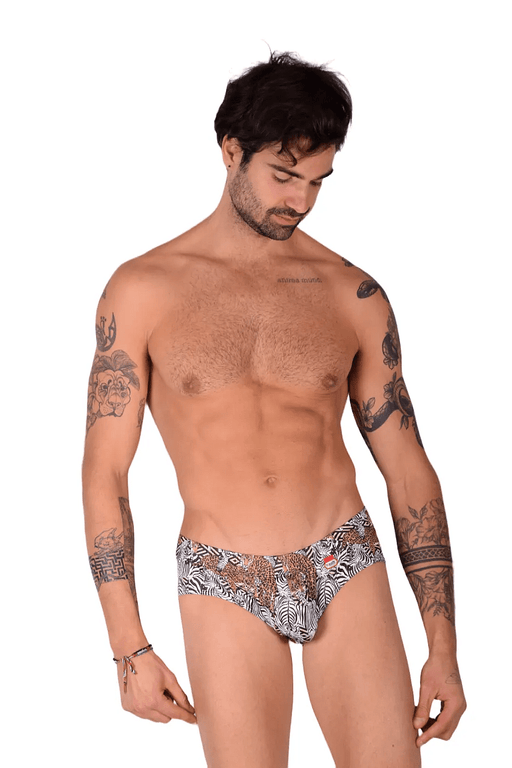 Medium Brief PIKANTE Clay Anatomic Briefs Shaped Pouch Tiger Print 8718 22