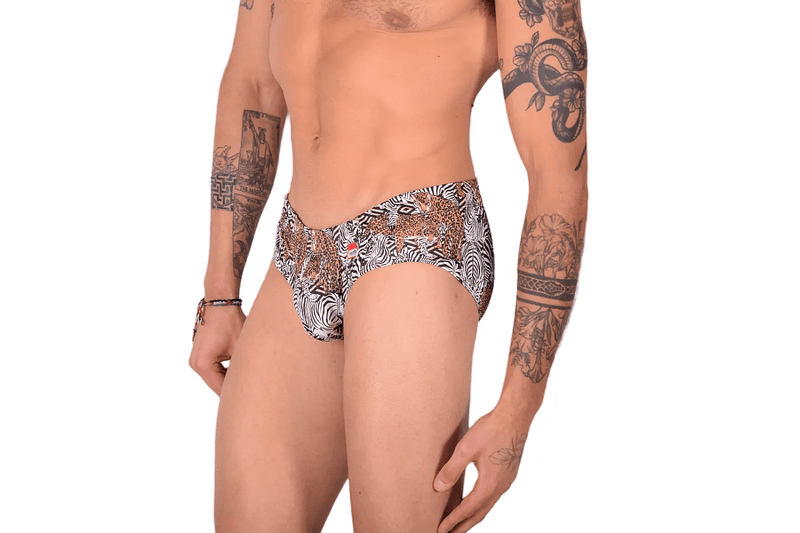 Medium Brief PIKANTE Clay Anatomic Briefs Shaped Pouch Tiger Print 8718 21