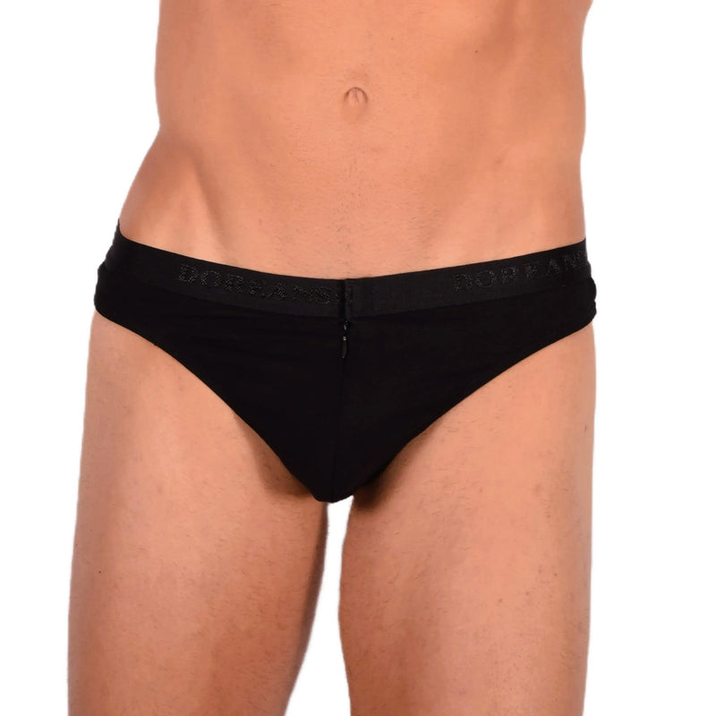 Medium DOREANSE Mens Zipper Thong Black 1354 139