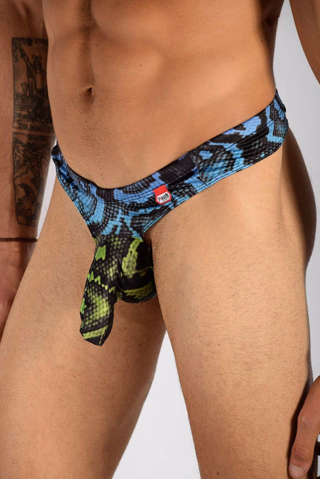 Medium  Pikante Thong Sly Art Mens Thong multi BLUE 80566 1