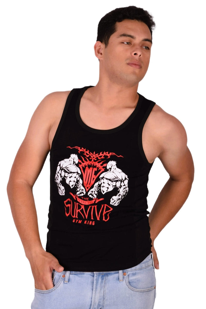 MEDIUM SMU Gym King Tank top Black and Red 33738 MX167