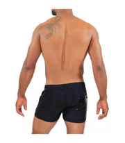 Men Fashion Shorts ''TOF PARIS BROADWAY'' Black Shiny Glitter Rear Pockets 174