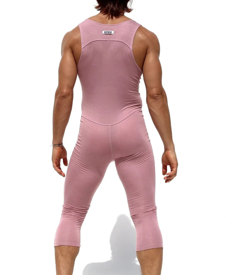 M/L RUFSKIN Bodysuit LOLO Supple Stretch Rayon Singlet Hemmed 3/4 Rosewood6