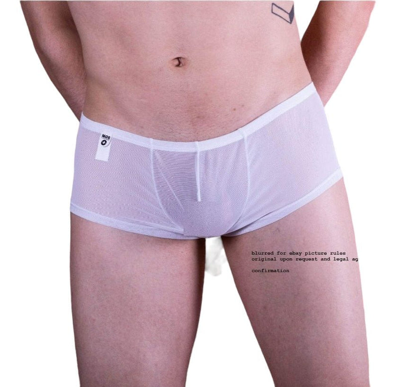MOB Boxer Brief Sexy Erotic Underwear For Men Sheer White Mbl04 34