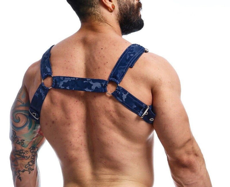 MOB DNGEON Classic Belt Harness Luxurious Leather - Look O/S Navy - Camo DMBL13 52