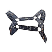 MOB DNGEON Classic Belt Harness O/S in Luxurious Faux Leather Black Camo DMBL13 53