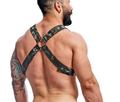 MOB DNGEON Classic Cross Harness Plush Faux - Leather O/S Pure Camo Green DMBL12 62