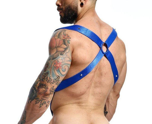 MOB DNGEON Crossback Elastic Harness Back O - Ring With C - Ring Blue Mirror DMBL05 S8A2