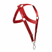 MOB DNGEON Crossback Elastic Harness O - Ring Cherry Red Open Front DMBL05 S8A3