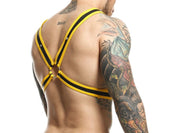 MOB DNGEON Eroticwear Cross Chain Harness Yellow O/S DMBL09 3 - SexyMenUnderwear.com