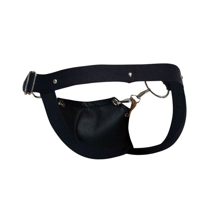 MOB DNGEON Snap Jockstrap Metal Ring Open Back O/S DMBL03 Total Black5