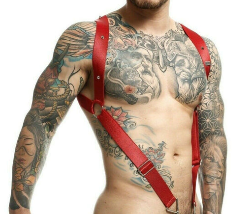 MOB DNGEON Straight Back Adjustable Harness Cherry O/S DMBL06