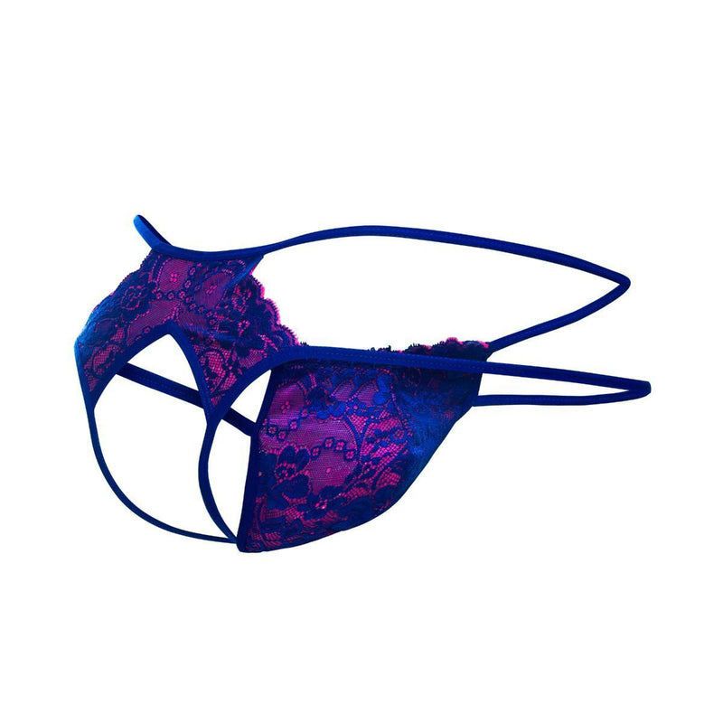 MOB Thongs Malebasics Open Lace Thong Royal Pink MBL495