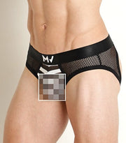 MODUS VIVENDI Backless Striped Through Bottomless Low - Rise Briefs Black 014131
