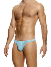 MODUS VIVENDI Bikini Brief Striped Crochet Low - Cut Briefs in Light Blue 074131