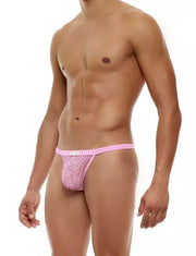 Modus Vivendi C Through T - String Perforated Semi - Transparent Pink Neon 08017 B712