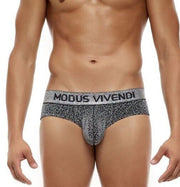 Modus Vivendi Exclusive Brief Extra Shiny Grey Lurex Yarns Waisband Silver 24214