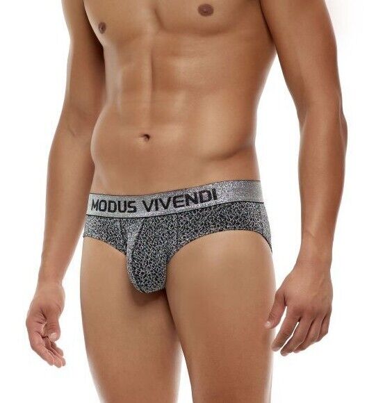 Modus Vivendi Exclusive Brief Extra Shiny Grey Lurex Yarns Waisband Silver 24214