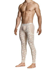 Modus Vivendi Floral Lace Ankle - Length Sheer Leggings Knitted Ivory 04161 B1023