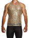 MODUS VIVENDI Harem Tank Top Slim Fit Sleeveless Sequins Gold 19431 B582