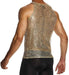 MODUS VIVENDI Harem Tank Top Slim Fit Sleeveless Sequins Gold 19431 B583