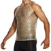 MODUS VIVENDI Harem Tank Top Slim Fit Sleeveless Sequins Gold 19431 B581